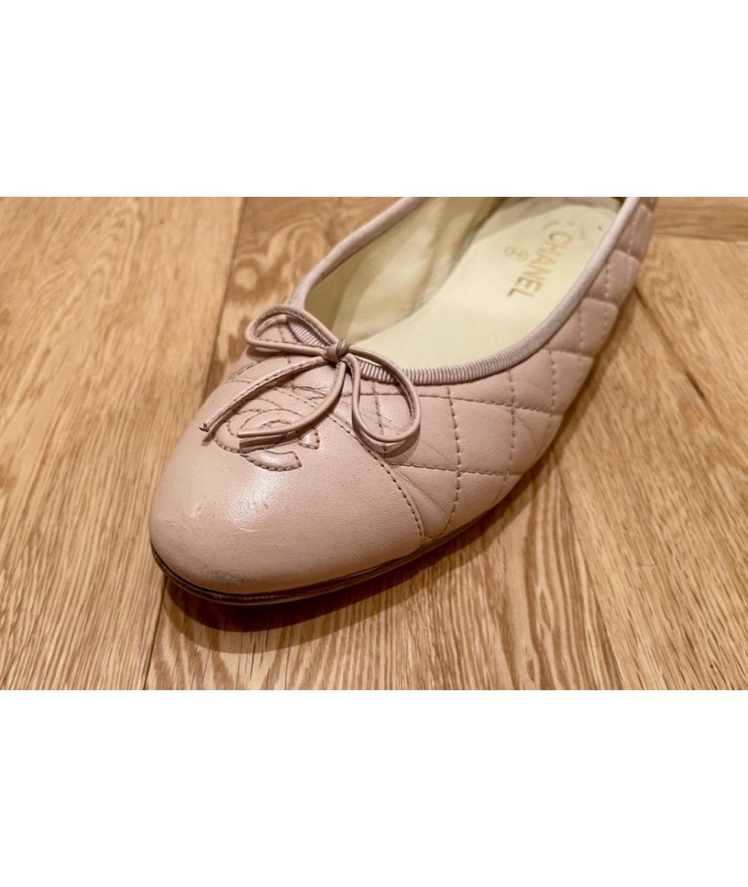 CHANEL Коралловые кожаные балетки, фото 7