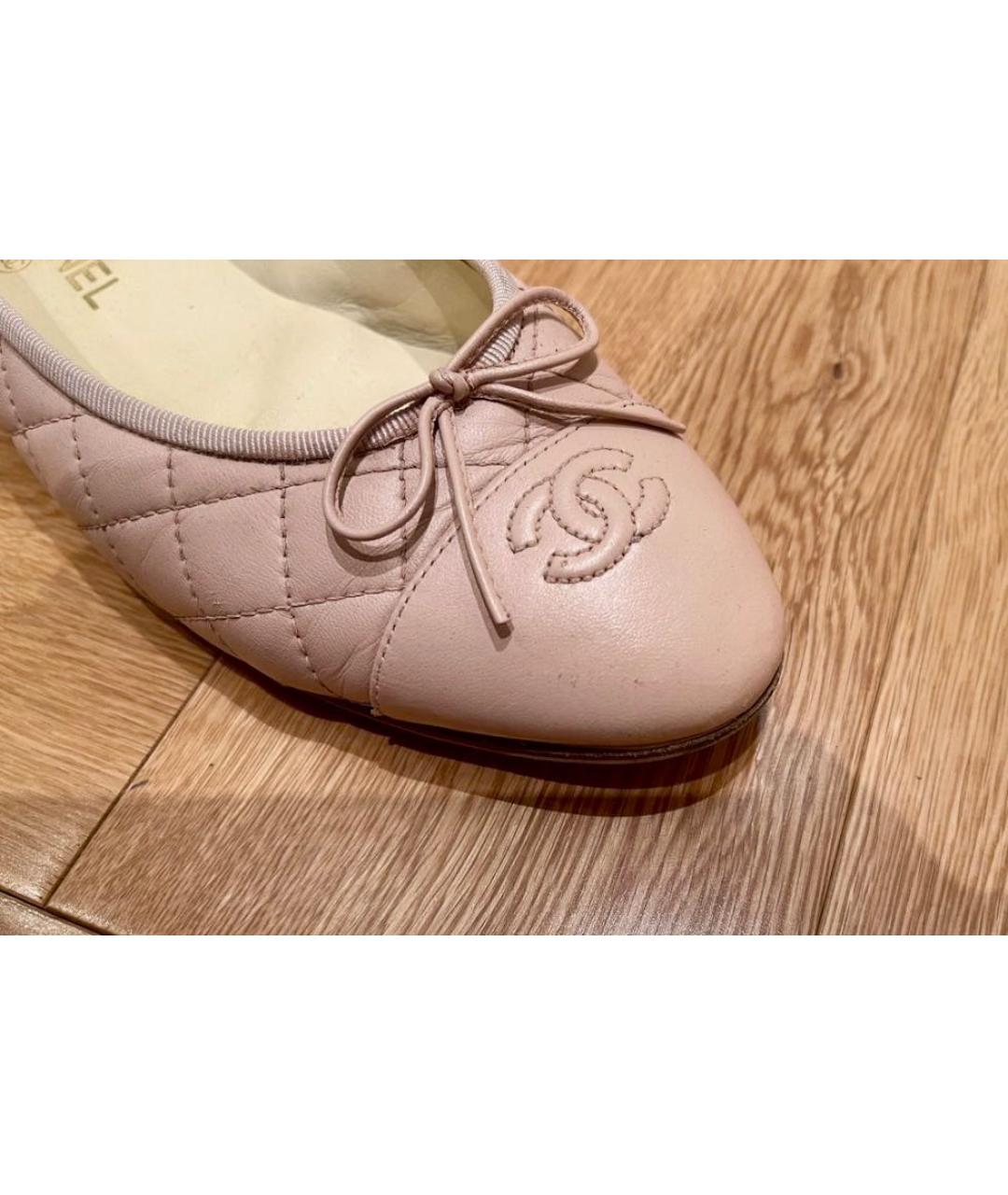 CHANEL Коралловые кожаные балетки, фото 4