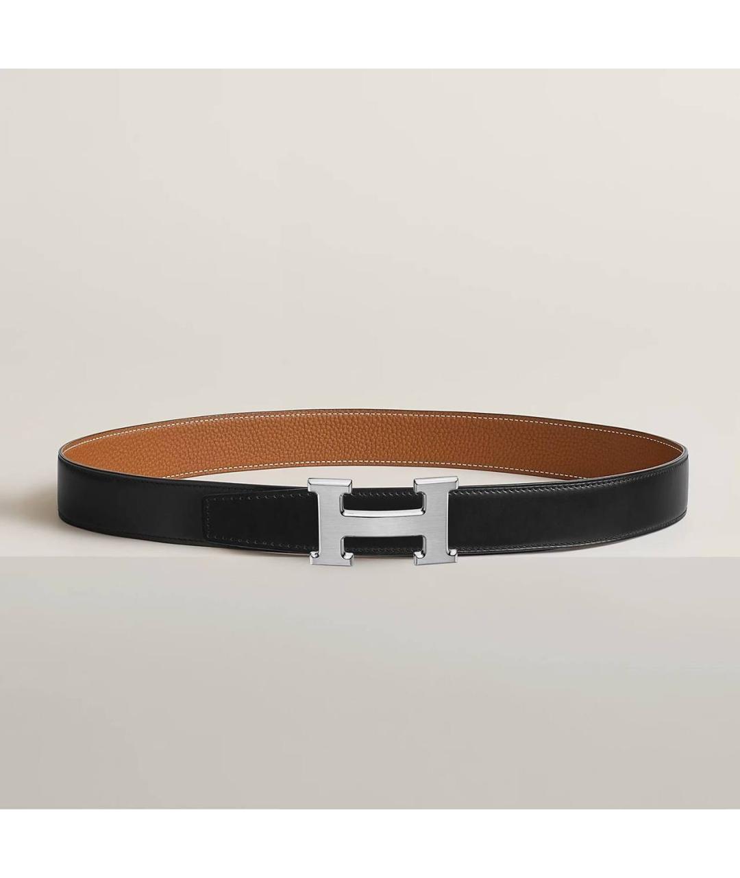 HERMES Черный кожаный ремень, фото 7