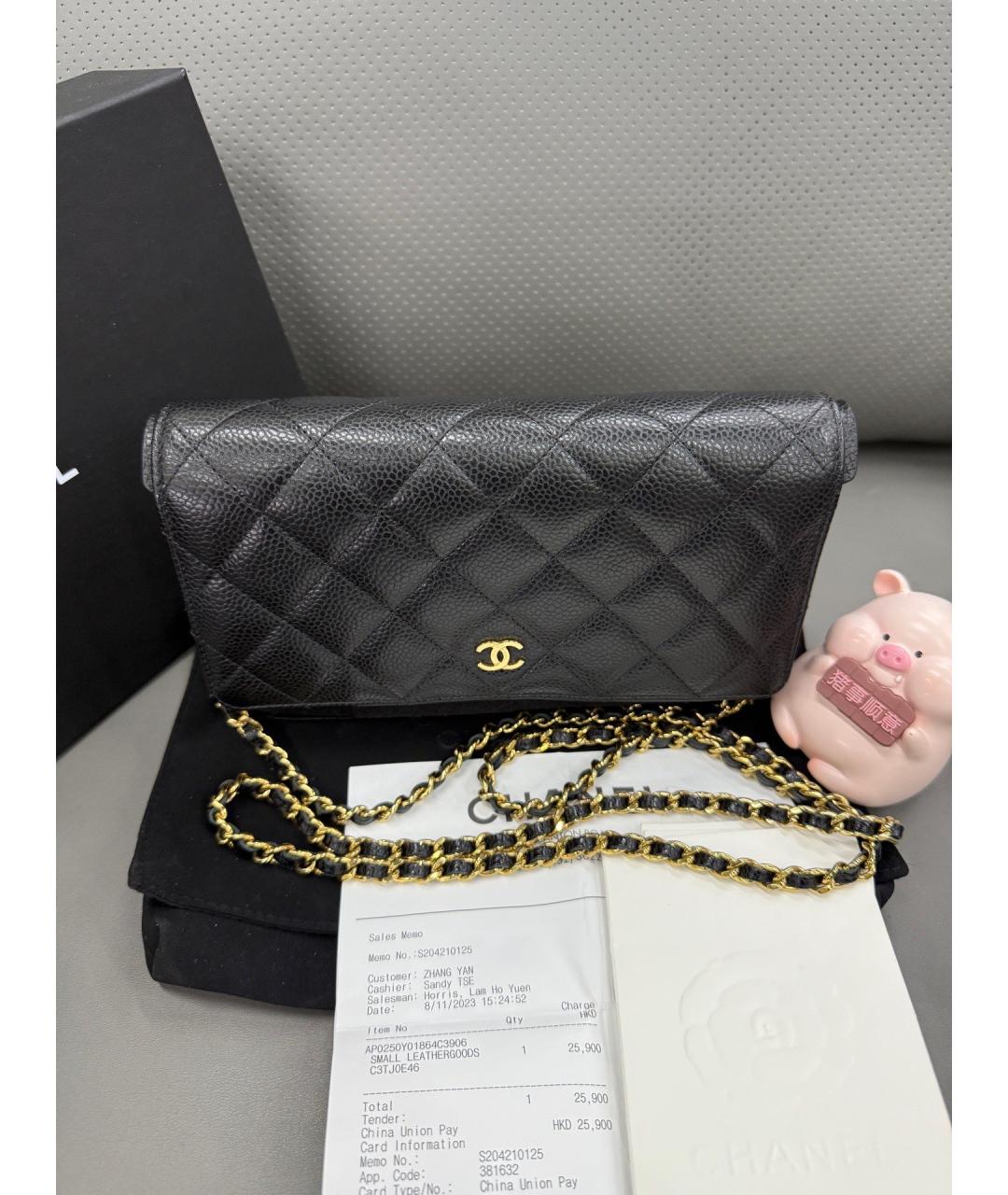 CHANEL Черная кожаная сумка через плечо, фото 2