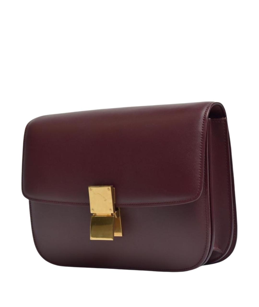 CELINE Бордовая кожаная сумка через плечо, фото 1