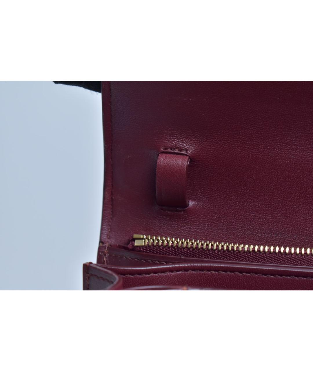 CELINE Бордовая кожаная сумка через плечо, фото 8