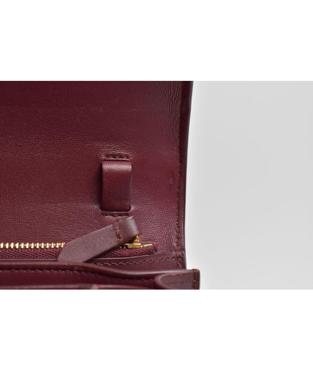 CELINE Бордовая кожаная сумка через плечо, фото 7