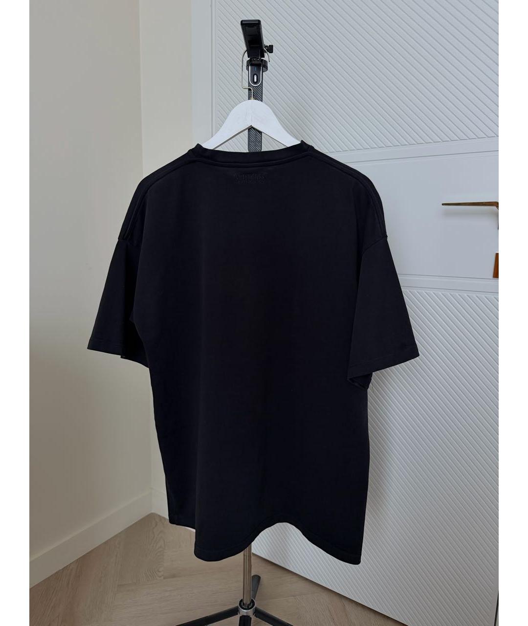 VETEMENTS Черная хлопковая футболка, фото 2