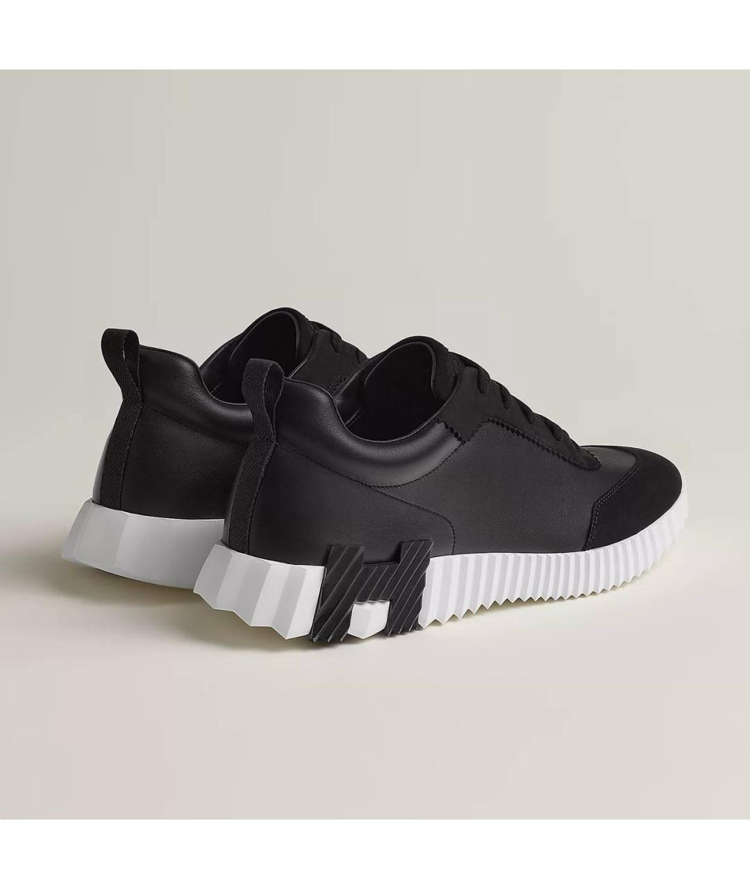 HERMES Черные кожаные кроссовки, фото 3