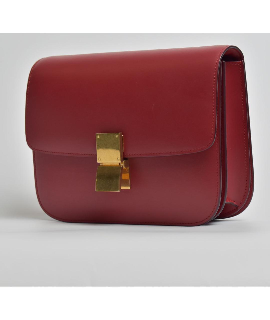 CELINE Красная кожаная сумка через плечо, фото 2