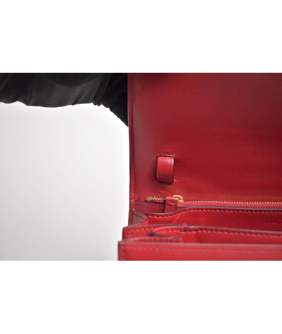 CELINE Красная кожаная сумка через плечо, фото 8