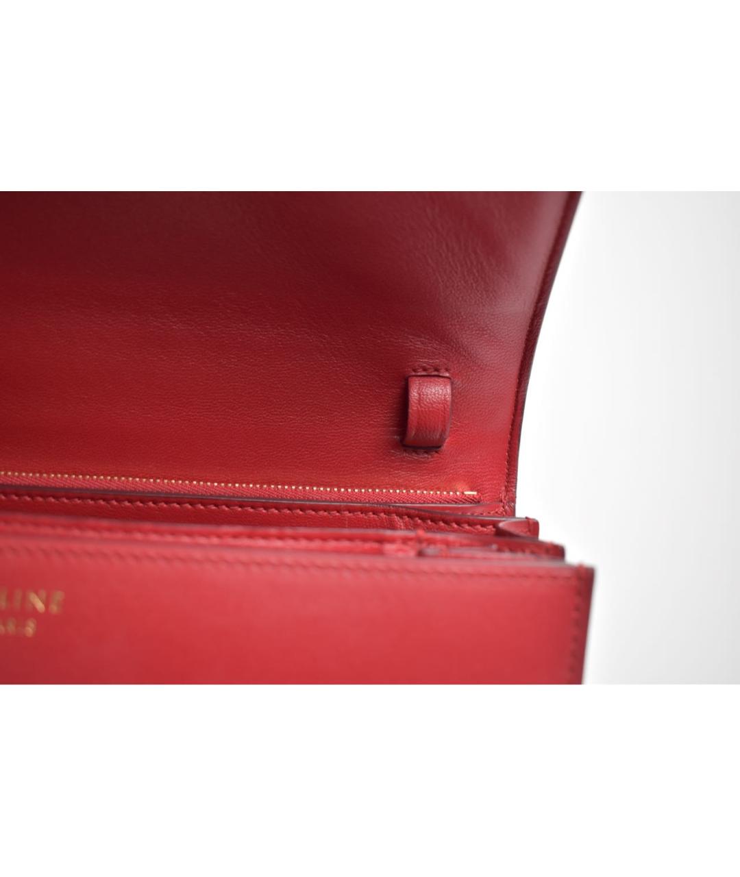 CELINE Красная кожаная сумка через плечо, фото 7