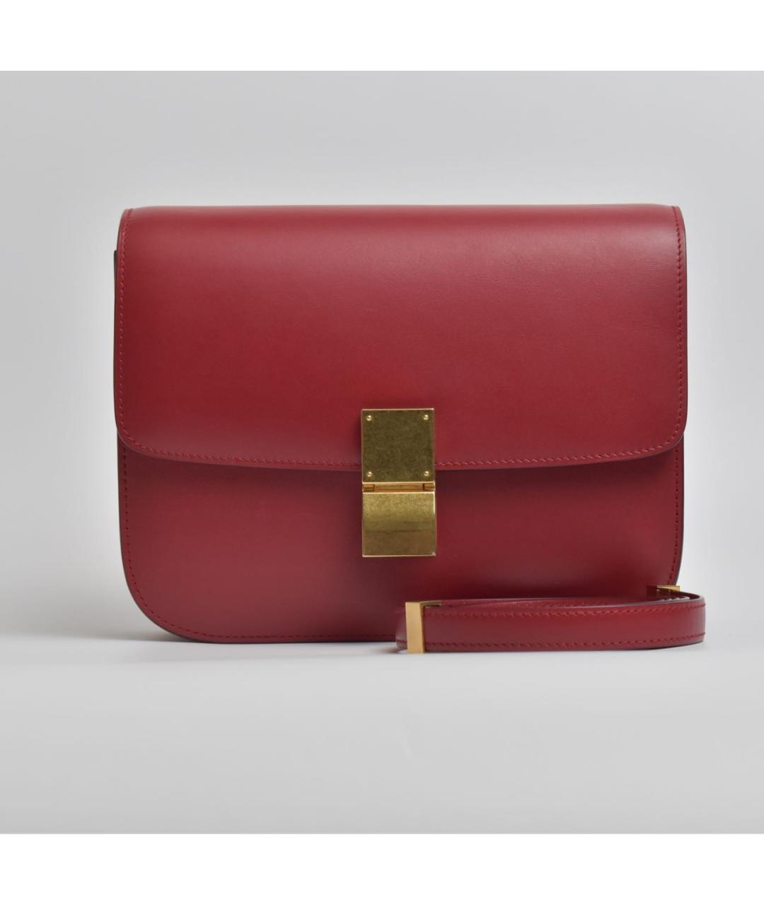 CELINE Красная кожаная сумка через плечо, фото 9