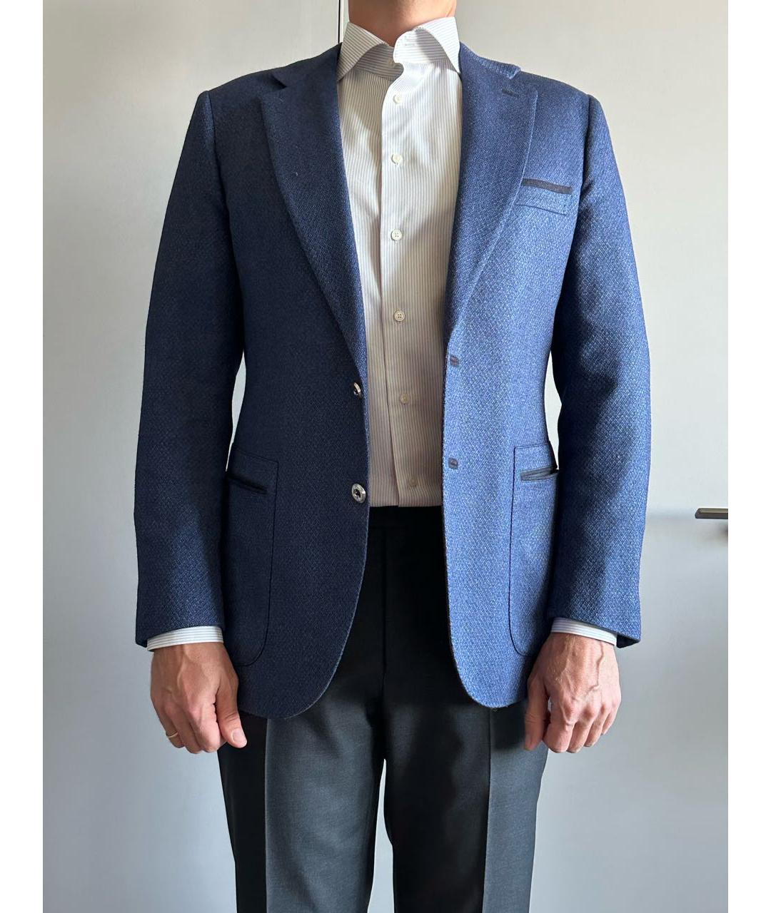 STEFANO RICCI Синий кашемировый пиджак, фото 5