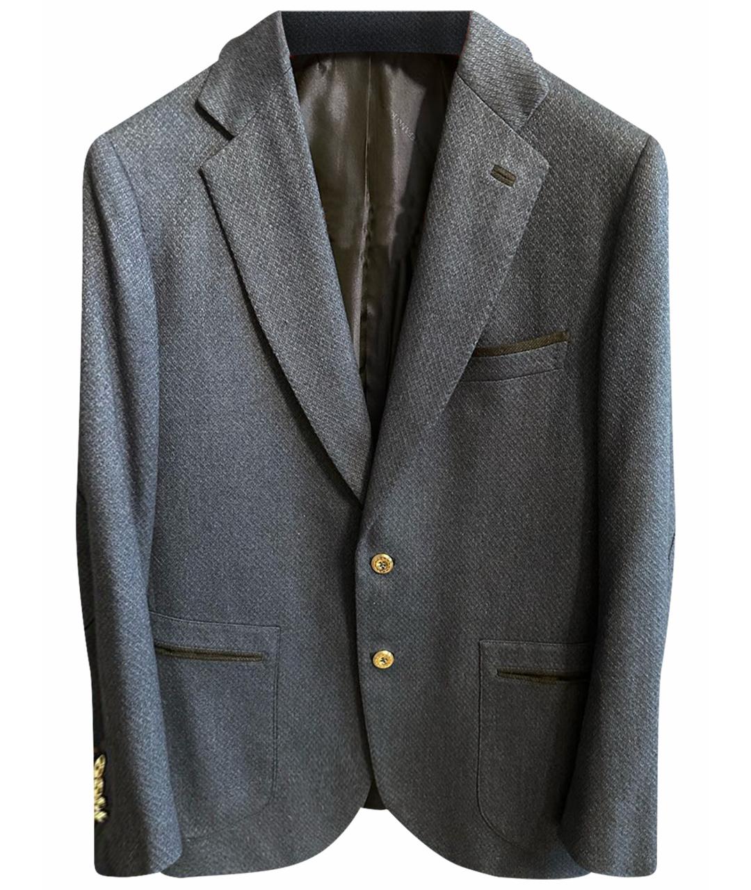 STEFANO RICCI Синий кашемировый пиджак, фото 1