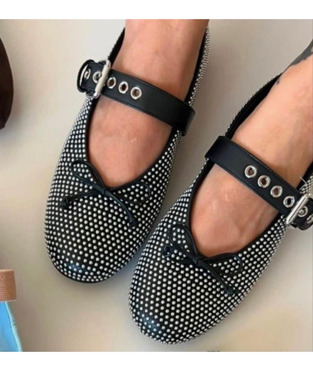 MIU MIU Черные кожаные балетки, фото 7