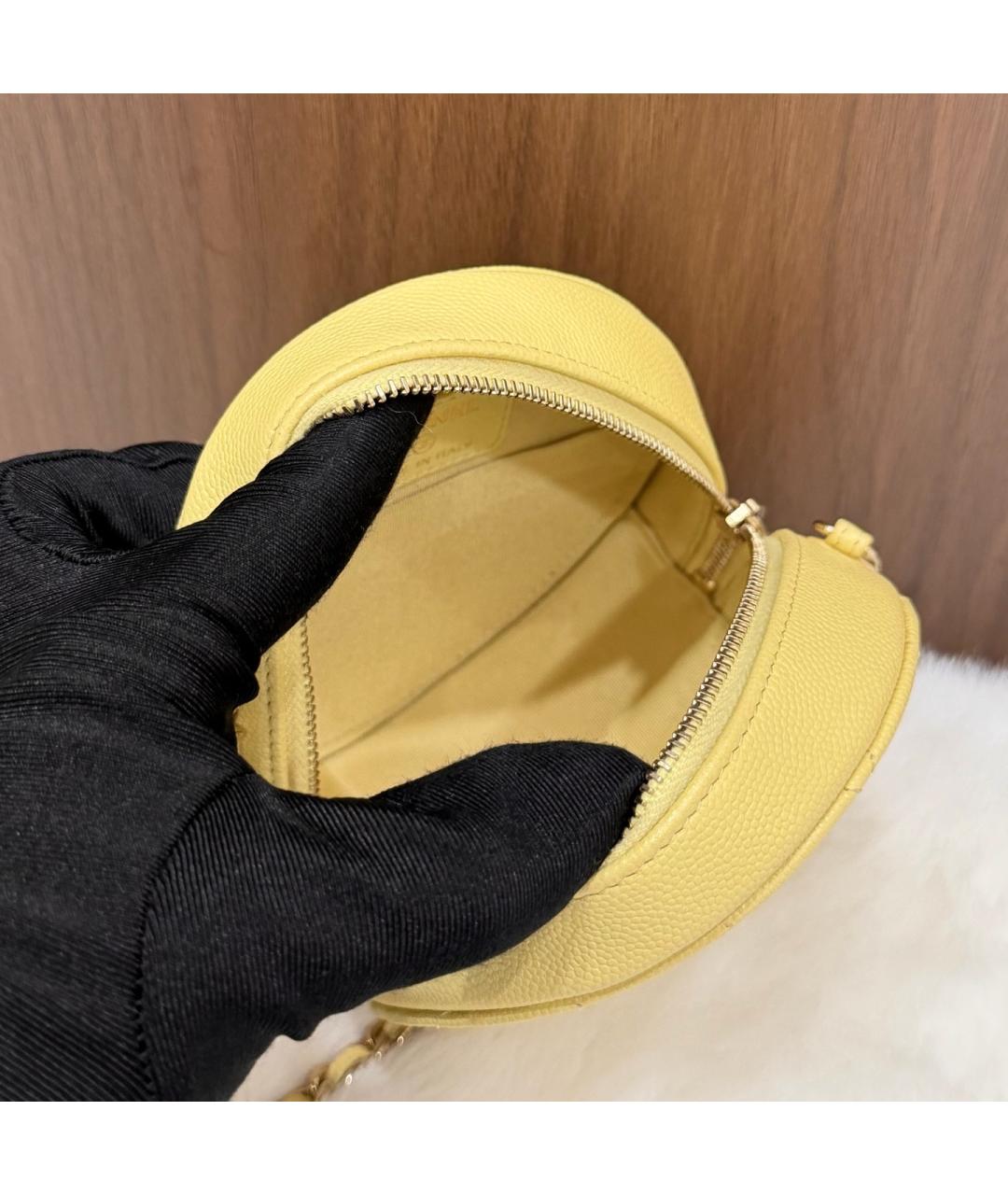 CHANEL Желтая кожаная сумка через плечо, фото 5