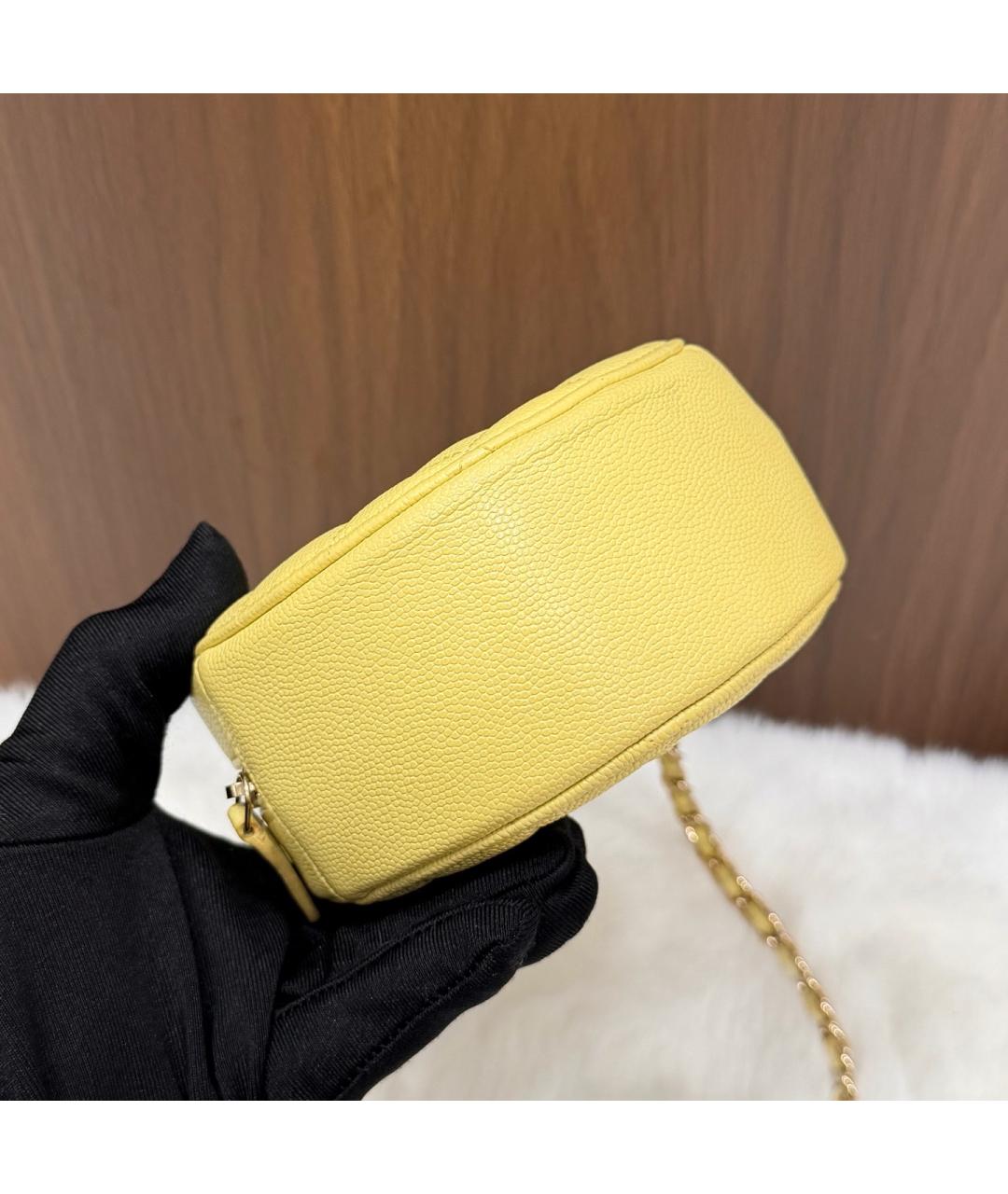 CHANEL Желтая кожаная сумка через плечо, фото 2