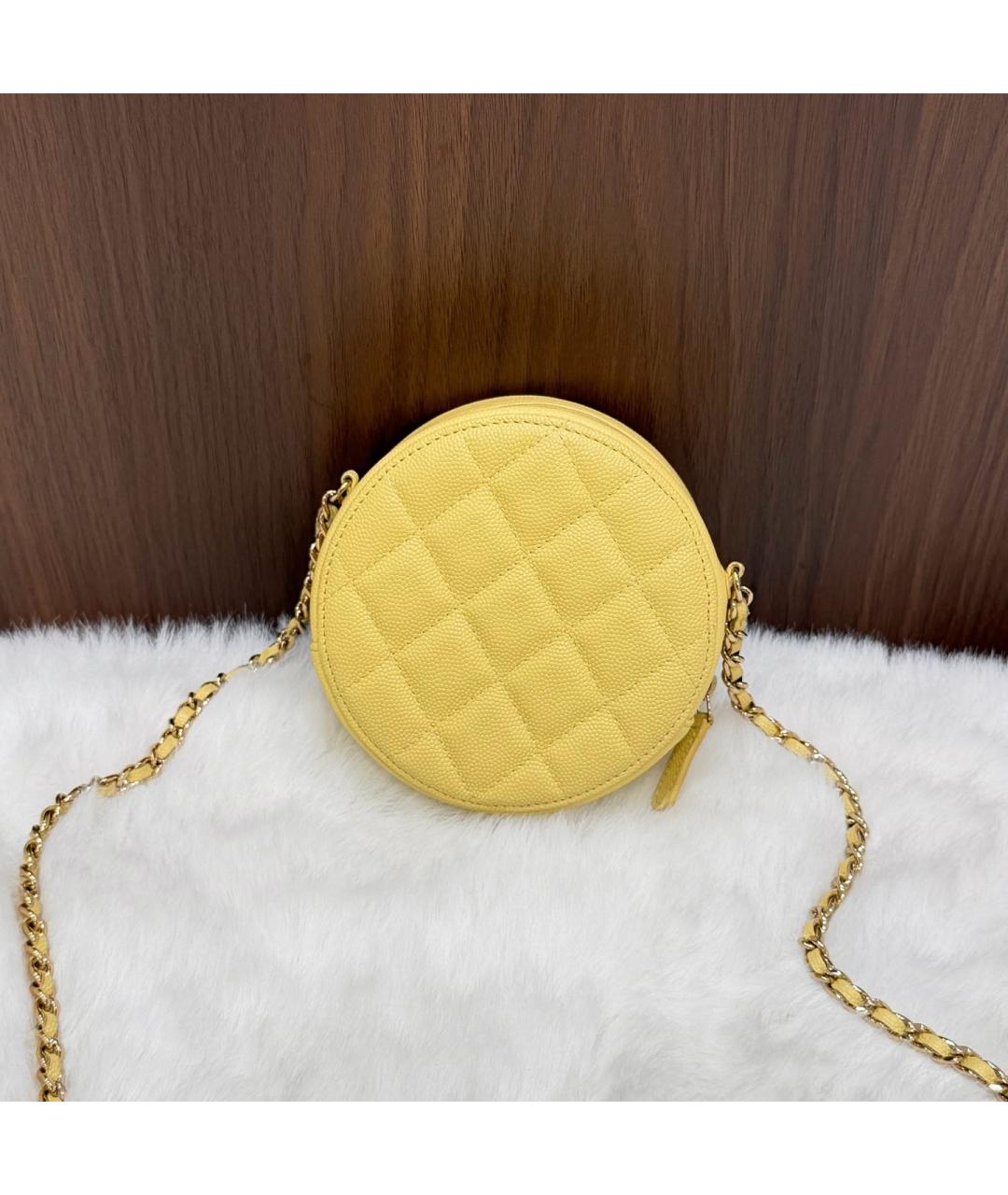 CHANEL Желтая кожаная сумка через плечо, фото 3