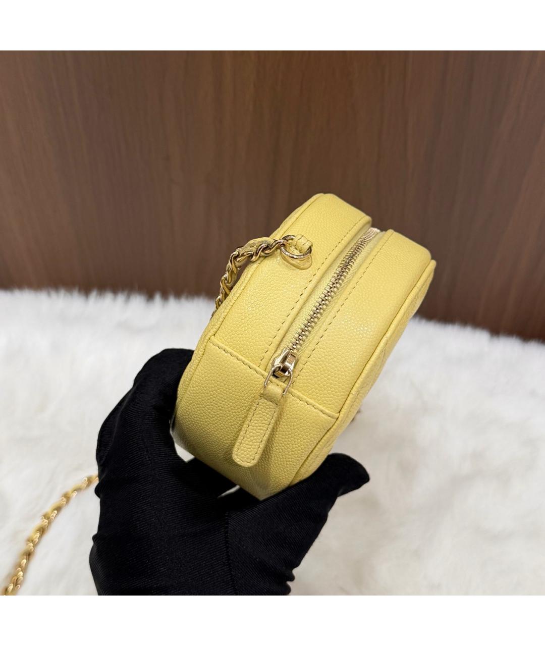 CHANEL Желтая кожаная сумка через плечо, фото 4