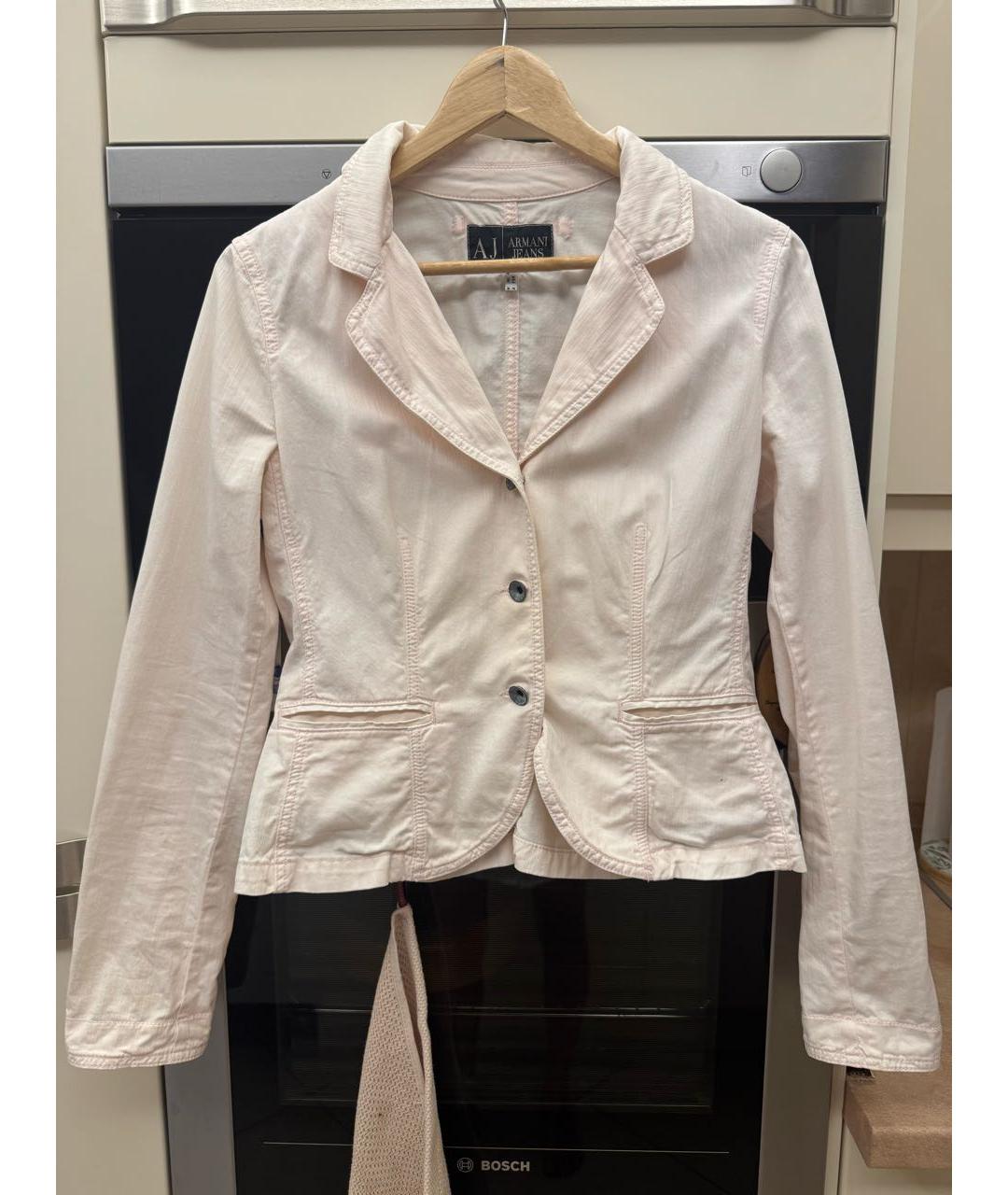 ARMANI JEANS Розовый хлопковый жакет/пиджак, фото 5