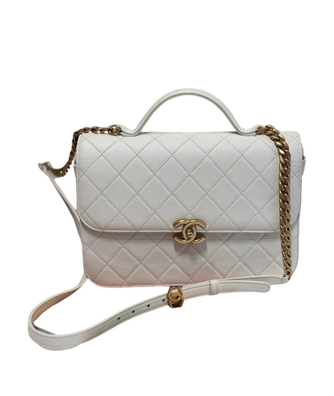 CHANEL Белая кожаная сумка через плечо, фото 1