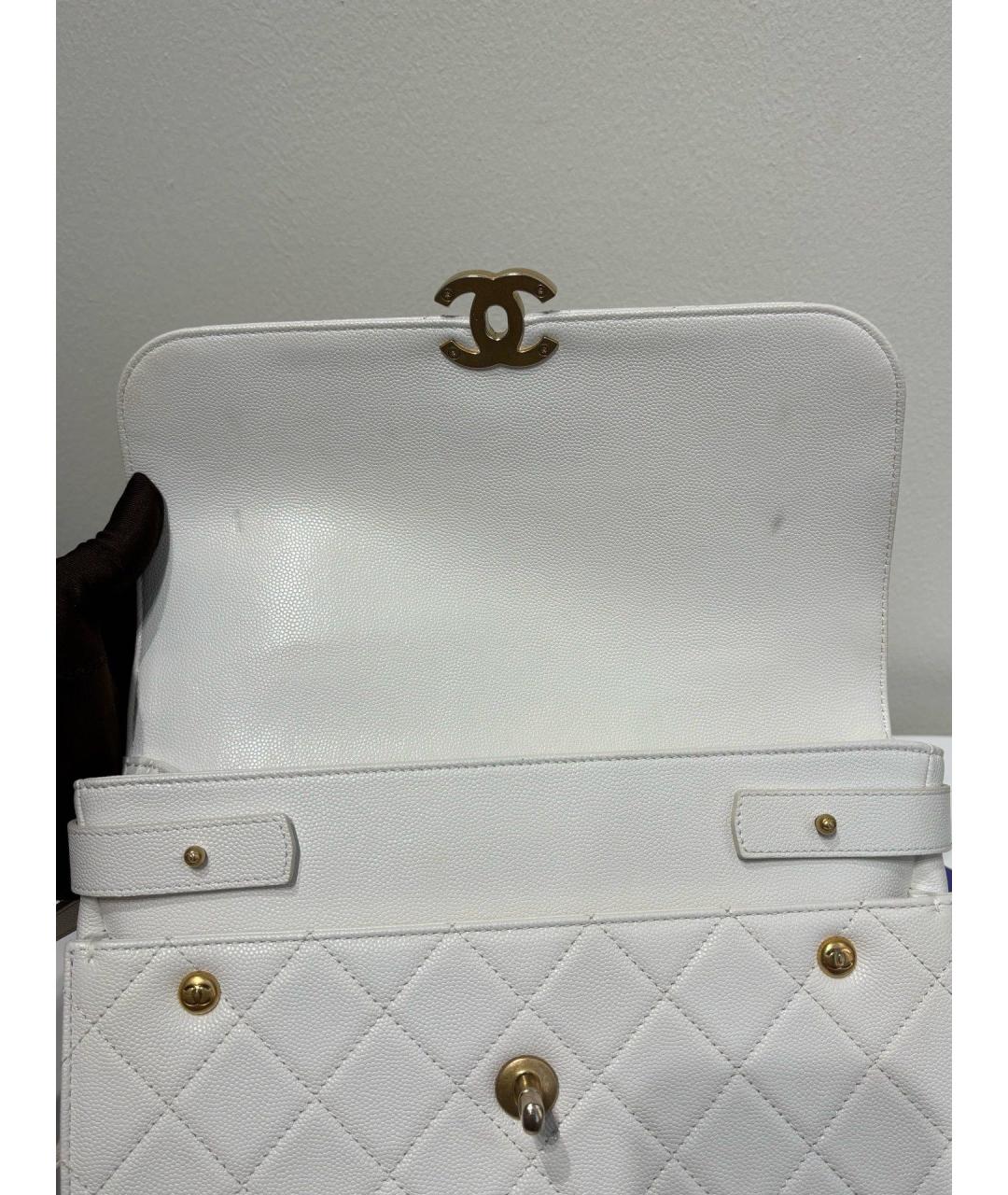 CHANEL Белая кожаная сумка через плечо, фото 8