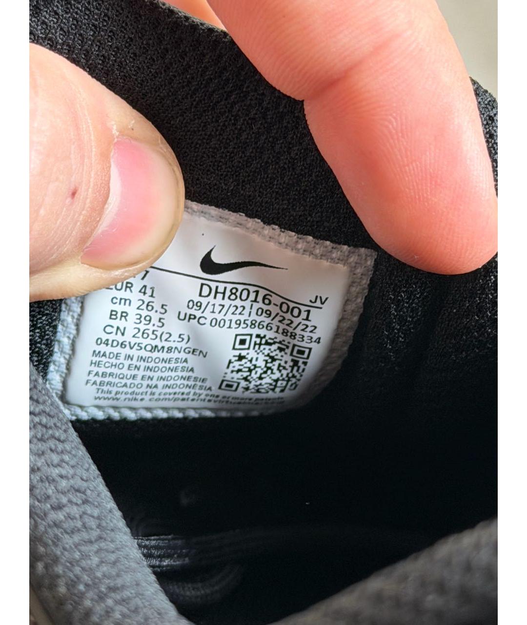 NIKE Черные текстильные низкие кроссовки / кеды, фото 8