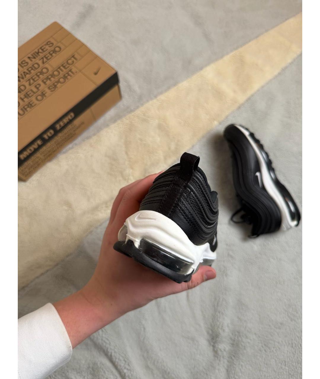 NIKE Черные текстильные низкие кроссовки / кеды, фото 3