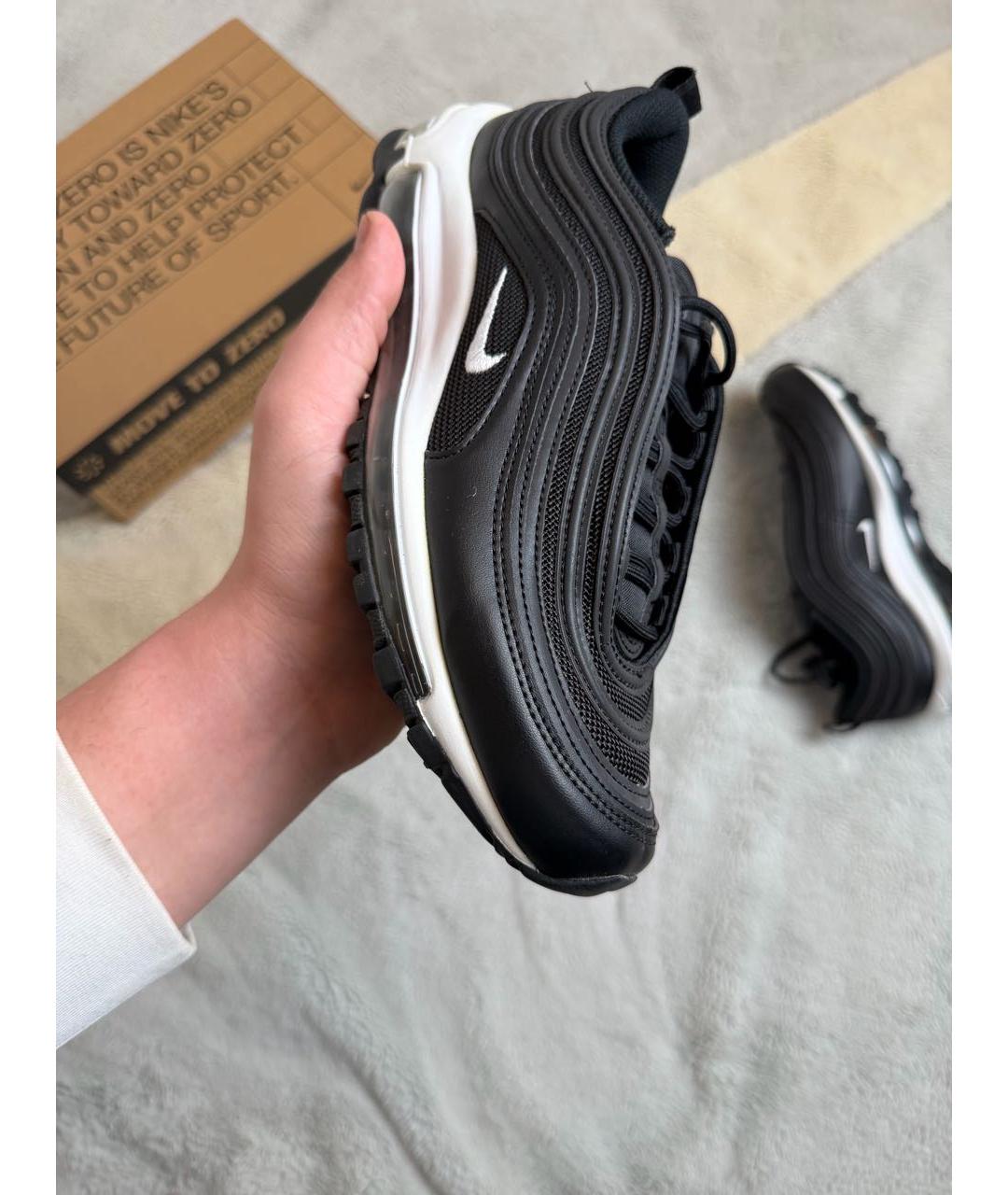 NIKE Черные текстильные низкие кроссовки / кеды, фото 6