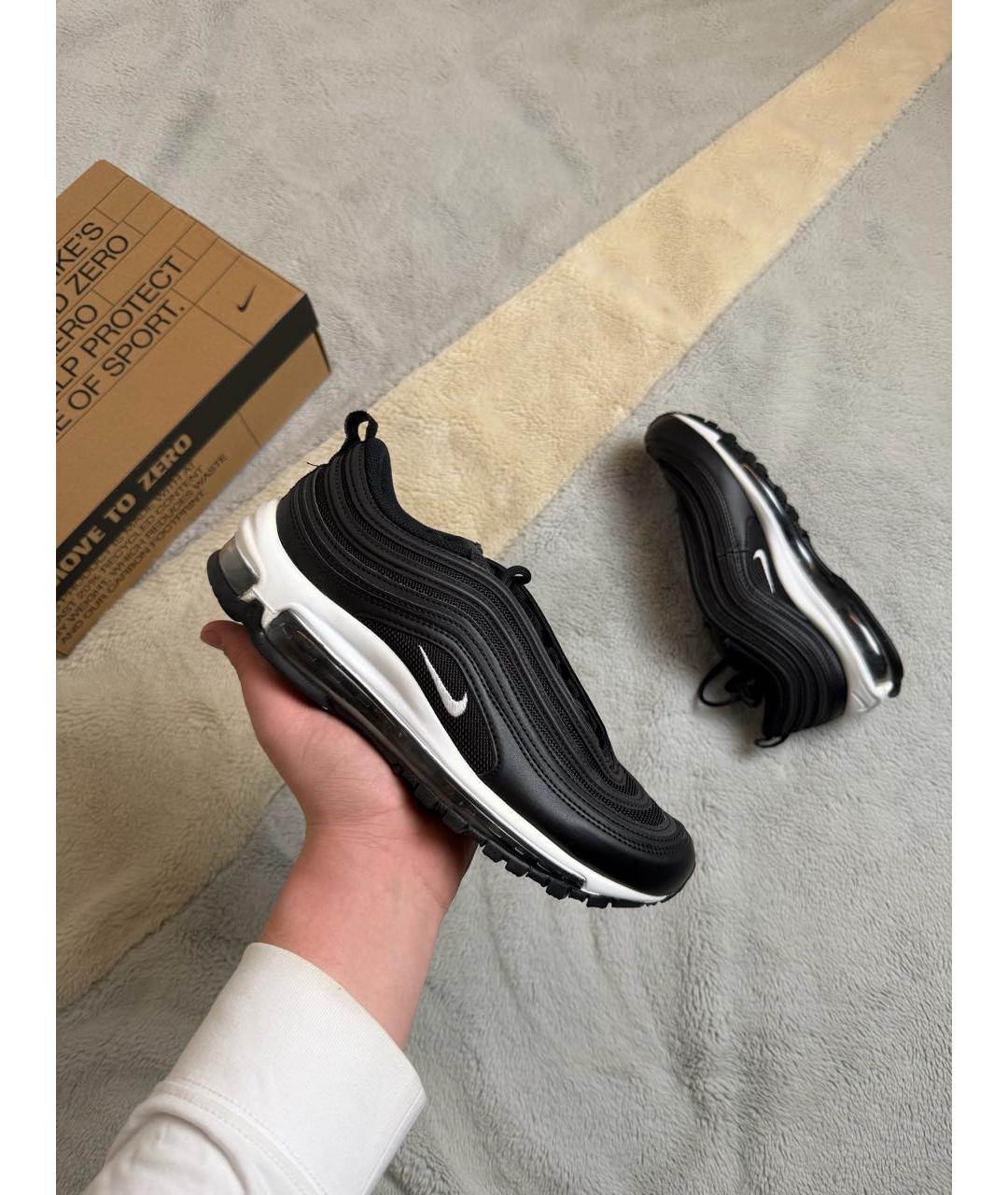 NIKE Черные текстильные низкие кроссовки / кеды, фото 2