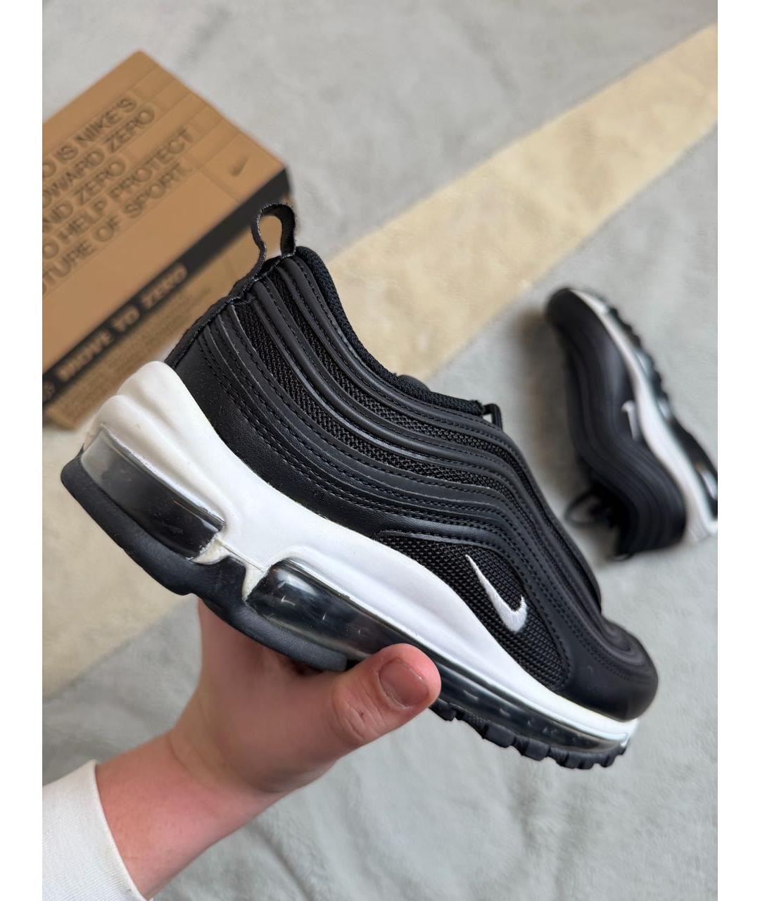 NIKE Черные текстильные низкие кроссовки / кеды, фото 4