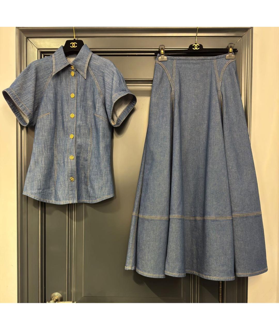 ZIMMERMANN Темно-синий хлопковый костюм с юбками, фото 5