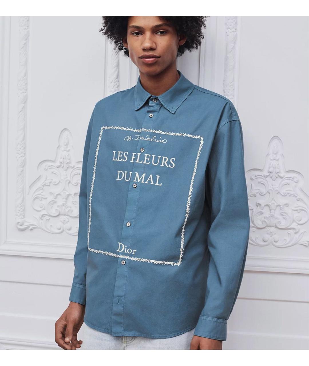 CHRISTIAN DIOR Темно-синяя хлопковая кэжуал рубашка, фото 2