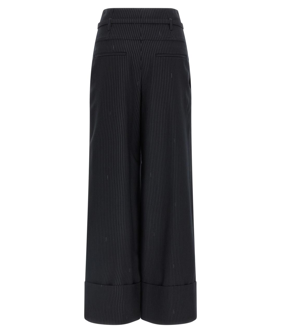 FENDI Темно-синие шерстяные прямые брюки, фото 2