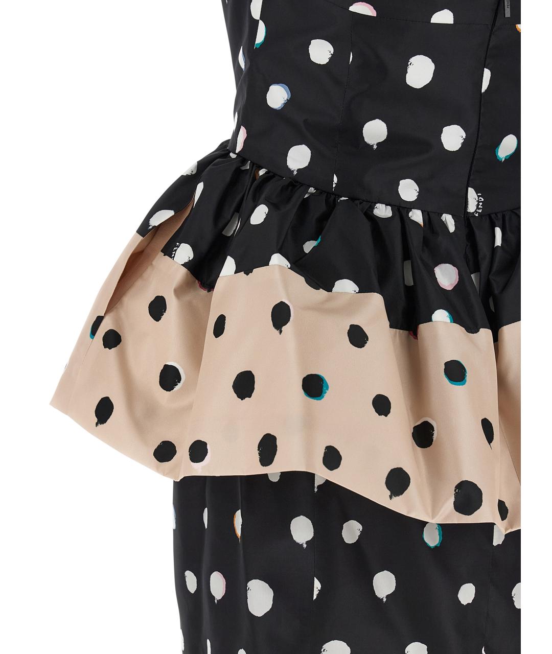 FENDI Черное шелковое коктейльное платье, фото 4