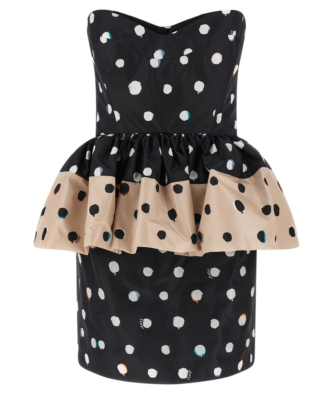 FENDI Черное шелковое коктейльное платье, фото 1