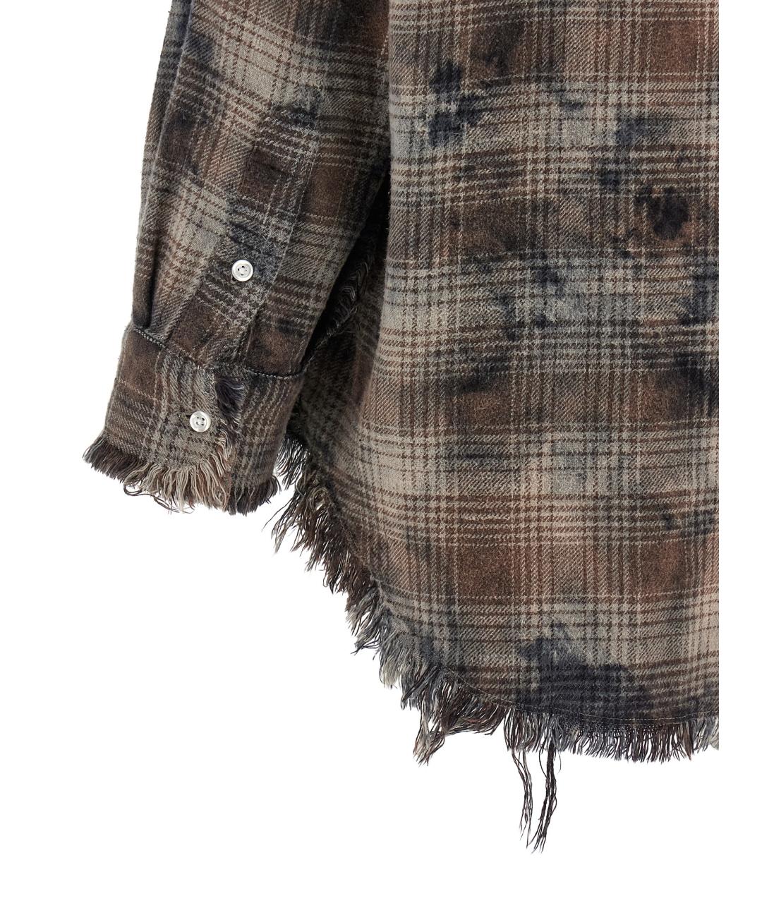 R13 Коричневая хлопковая рубашка, фото 4