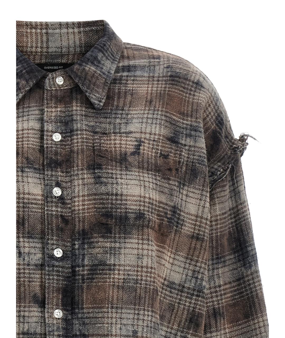 R13 Коричневая хлопковая рубашка, фото 3