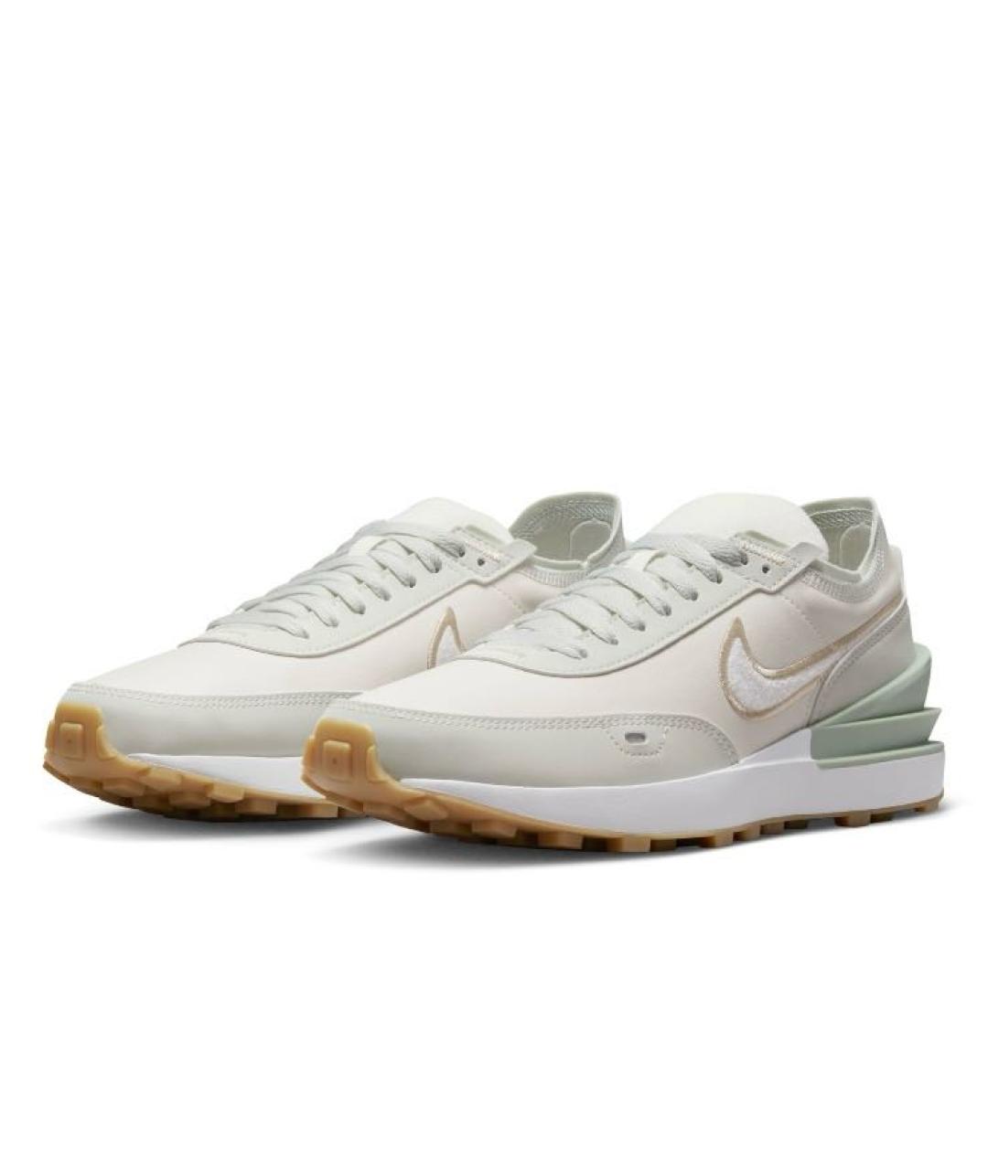 NIKE Бежевые кожаные кроссовки, фото 3