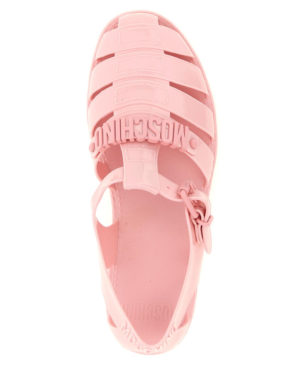 MOSCHINO Розовые резиновые сандалии, фото 4