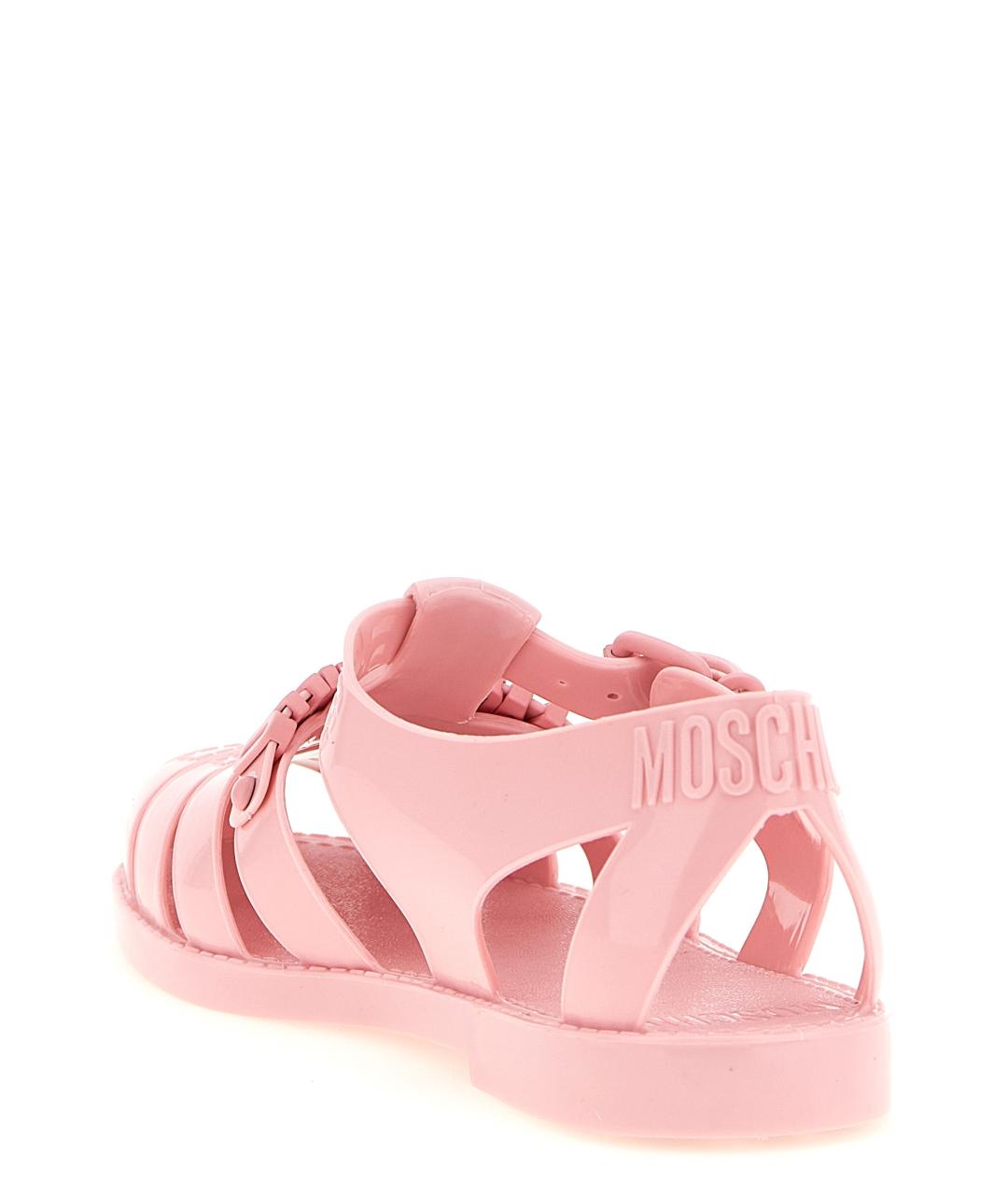 MOSCHINO Розовые резиновые сандалии, фото 3