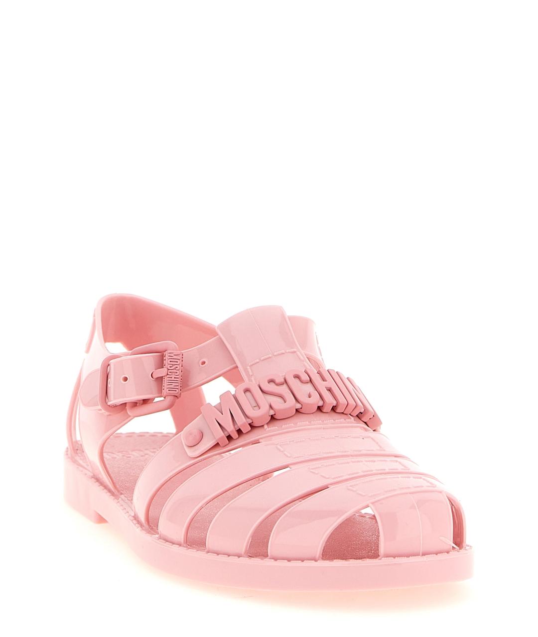 MOSCHINO Розовые резиновые сандалии, фото 2