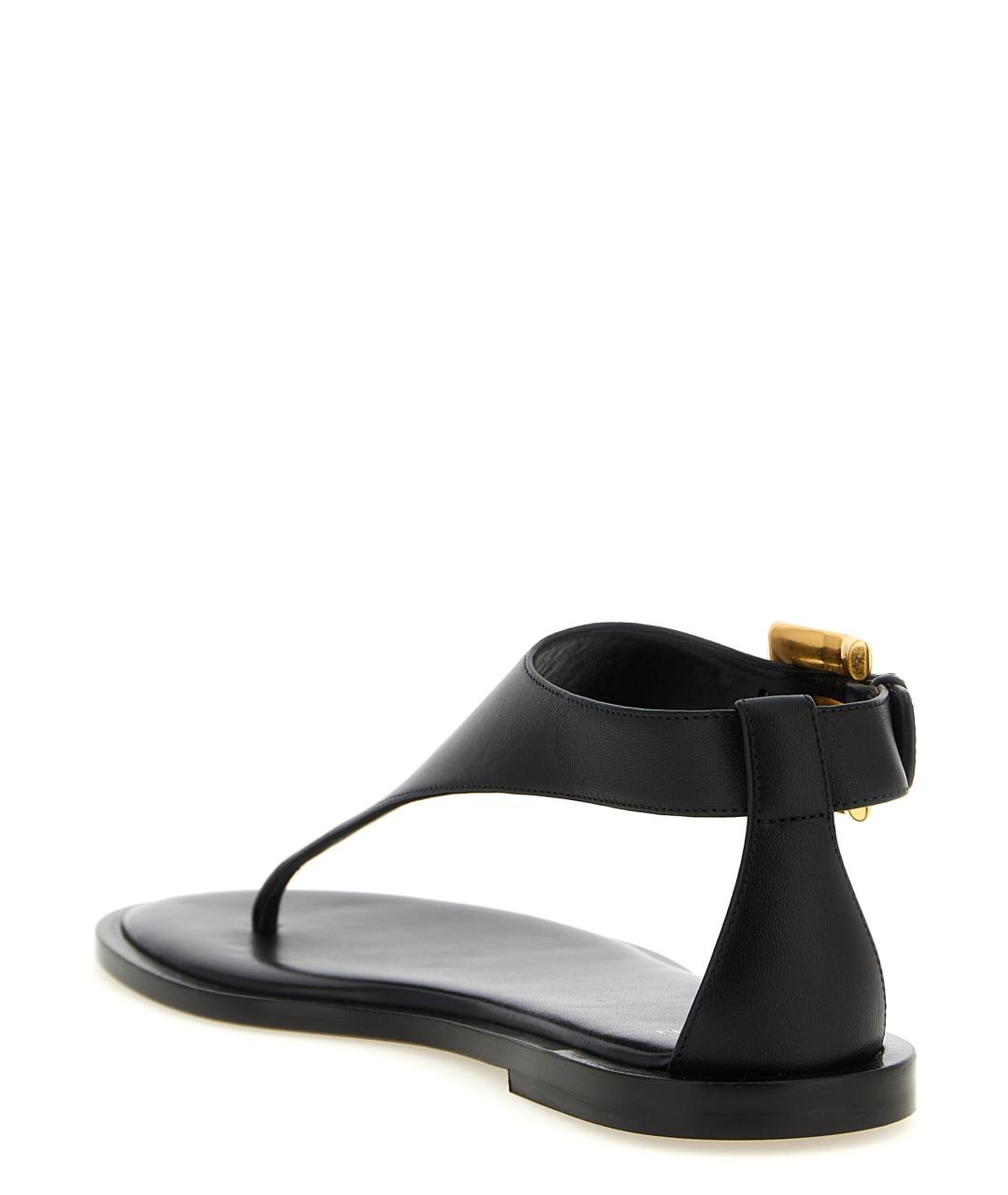 BALMAIN Черные кожаные босоножки, фото 3