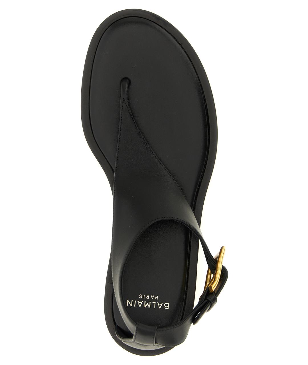 BALMAIN Черные кожаные босоножки, фото 4
