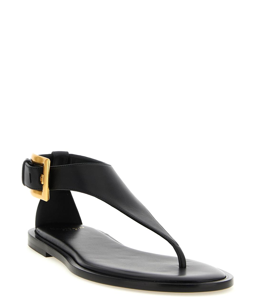 BALMAIN Черные кожаные босоножки, фото 2