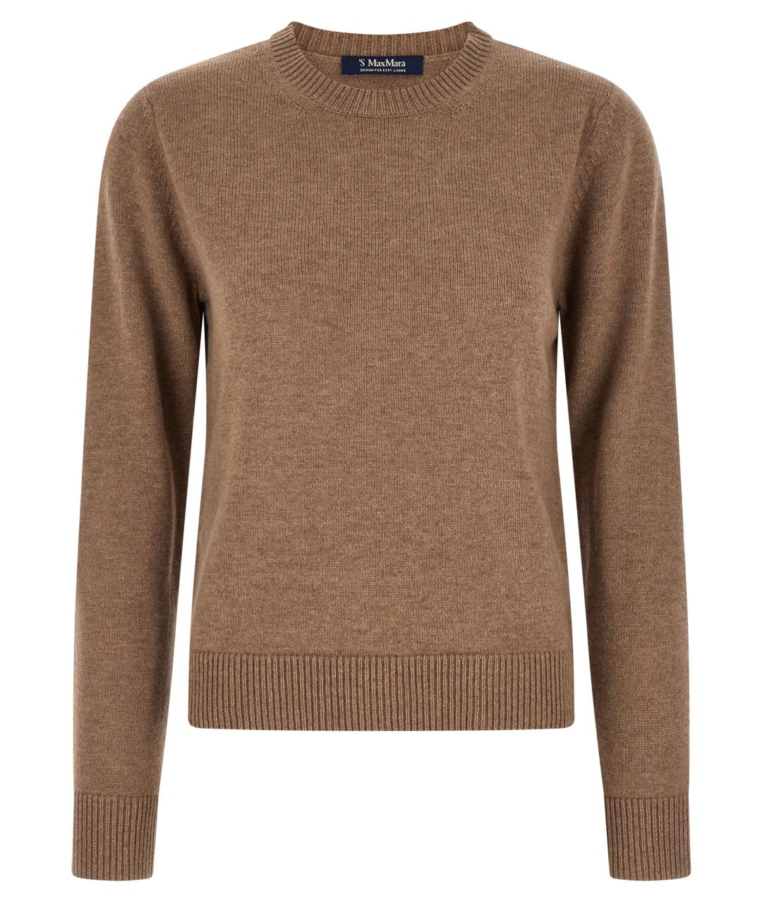 'S MAX MARA Коричневый шерстяной джемпер / свитер, фото 1