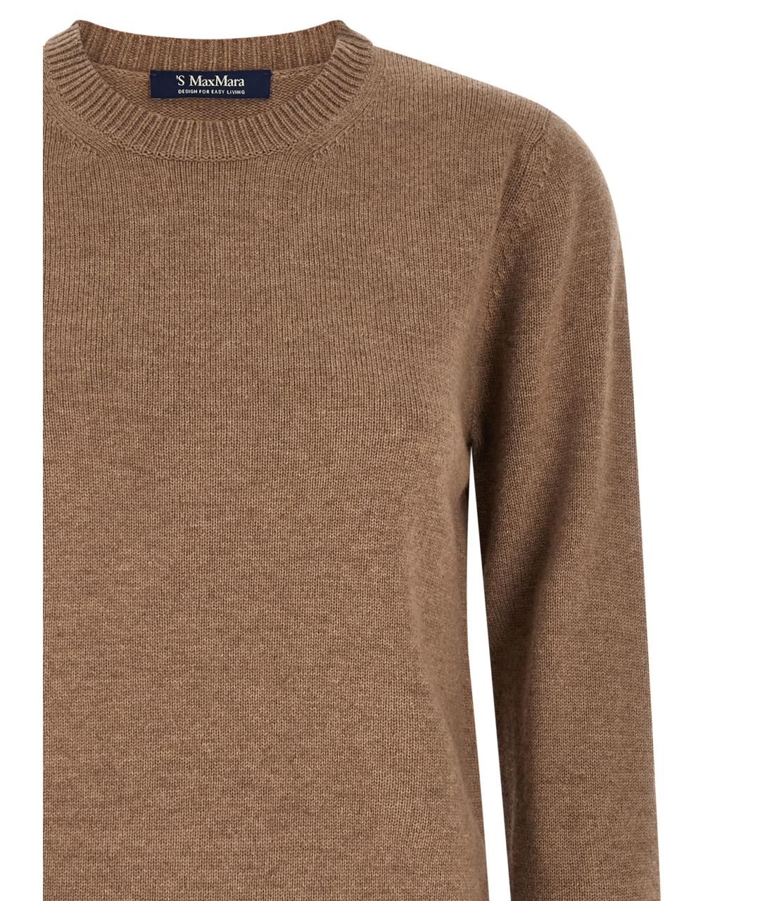 'S MAX MARA Коричневый шерстяной джемпер / свитер, фото 3