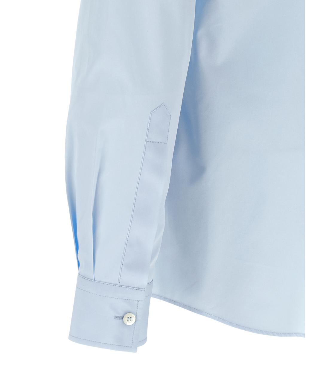 MOSCHINO Голубая хлопковая кэжуал рубашка, фото 4