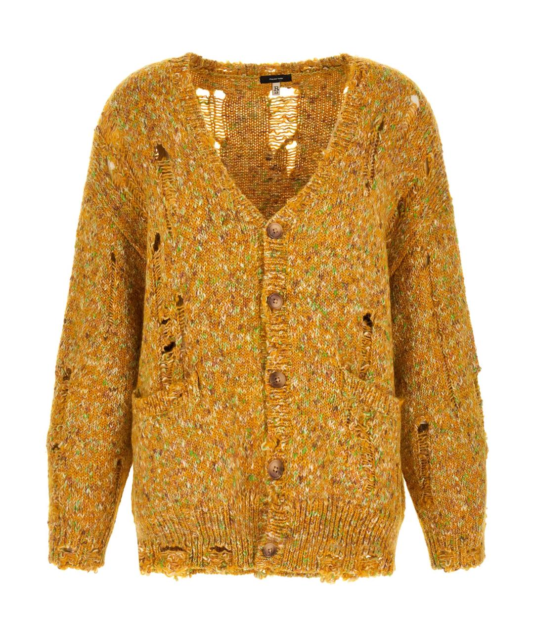 R13 Желтый шерстяной кардиган, фото 1