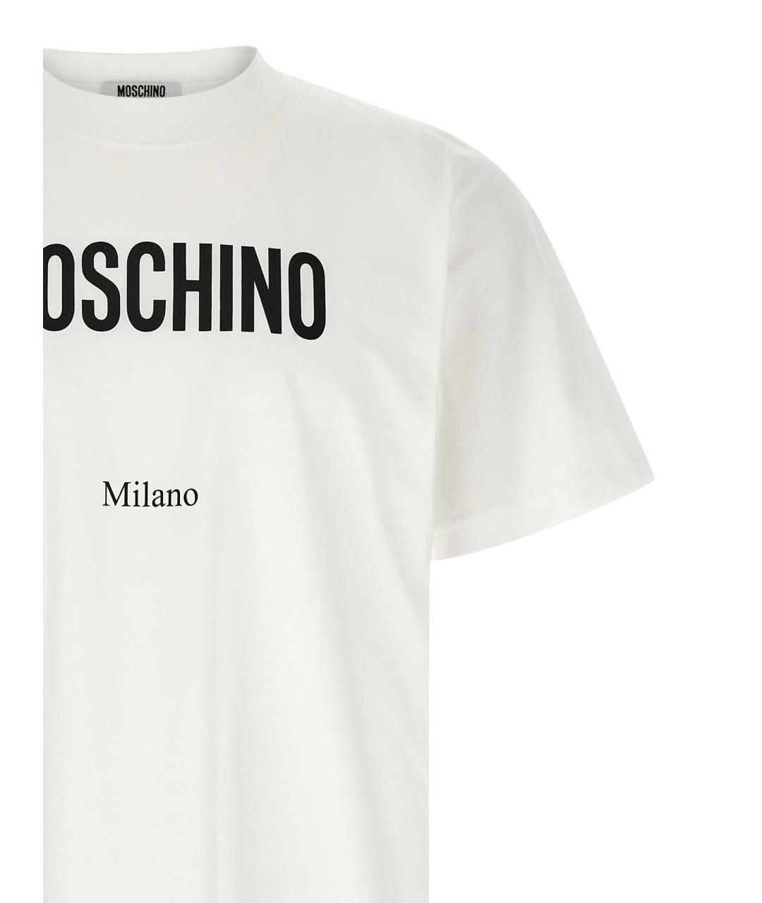 MOSCHINO Белая хлопковая футболка, фото 3