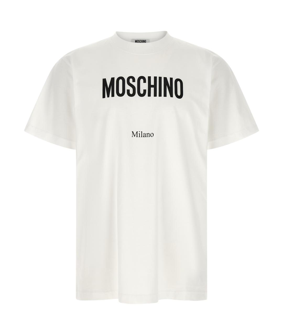 MOSCHINO Белая хлопковая футболка, фото 1