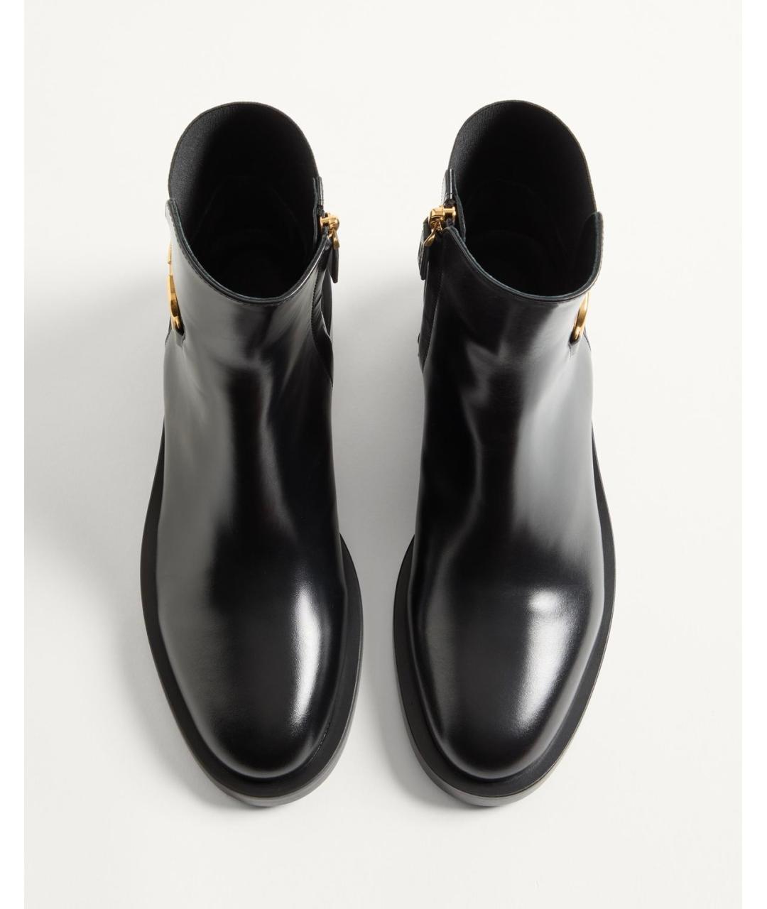 VALENTINO Черные кожаные ботинки, фото 3