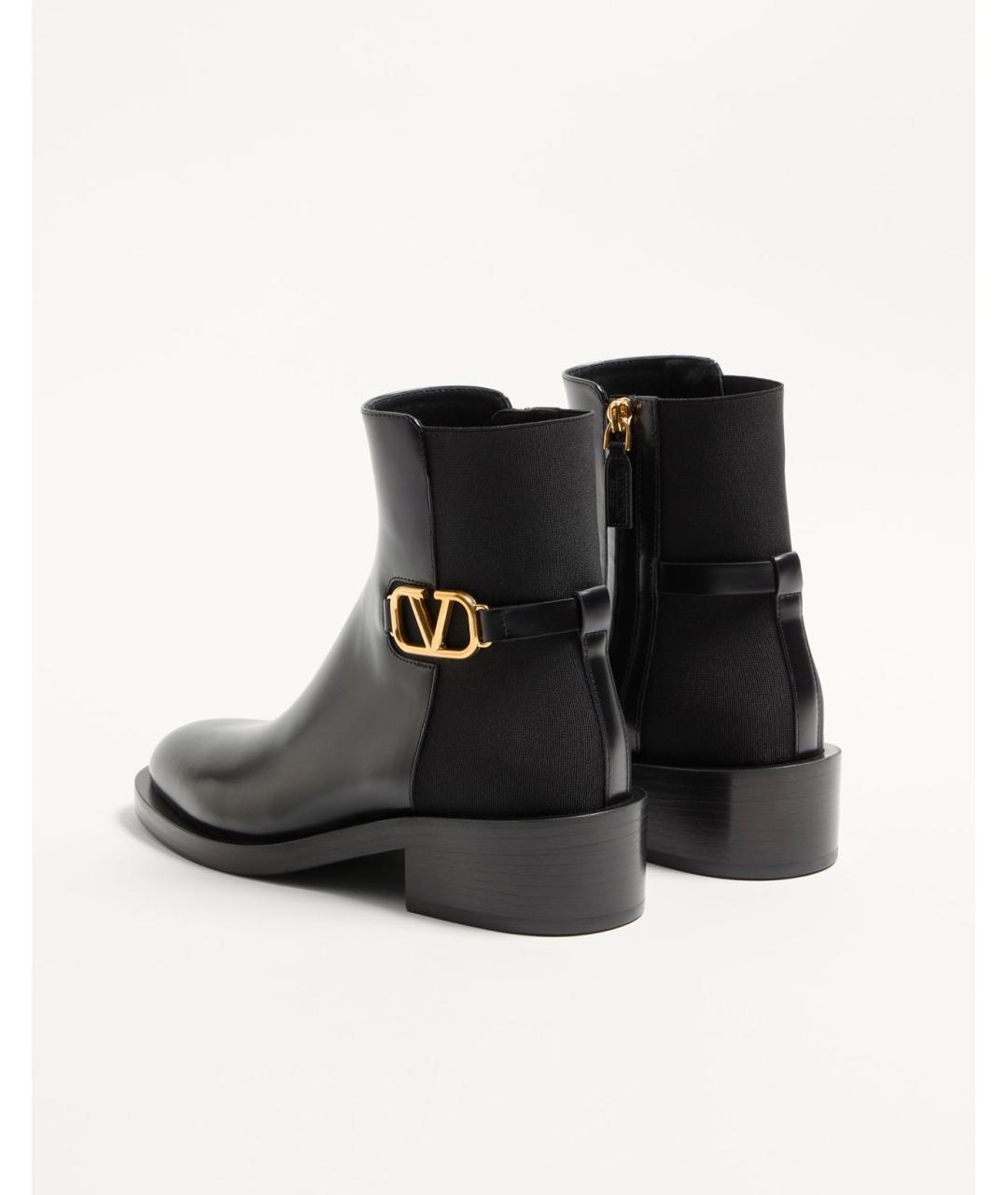 VALENTINO Черные кожаные ботинки, фото 4